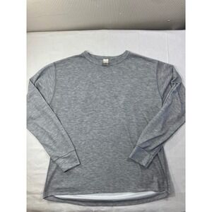 LL Bean Outdoors Mens Long Sleeve Polyester Athletic T Shirt Gray Size Large